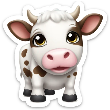 cute baby cow squishamallow  sticker