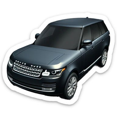 A black Range Rover with a very flat tire sticker