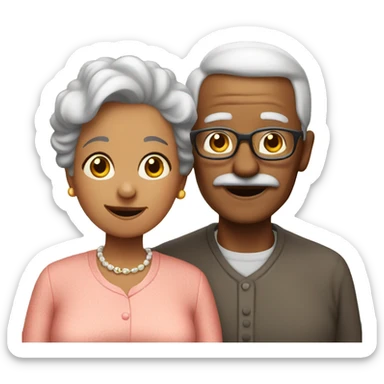 grandpa and grandma sticker