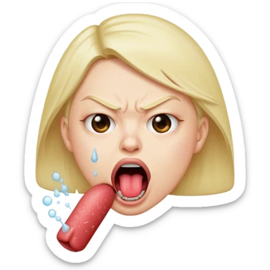Tongue out spitting like in a joking way kinda angry sticker