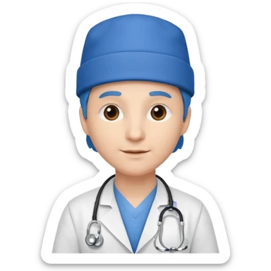 blue hat doctor sticker