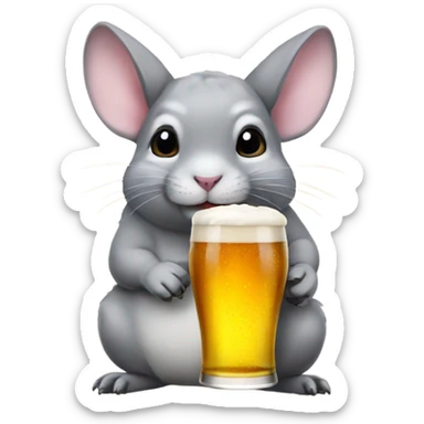 Chinchilla with beer sticker