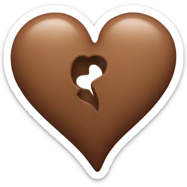 brown pastel heart two halves sticker