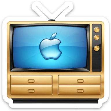 modern tv with news channel on it standing on a super luxurious marble cupboard sticker