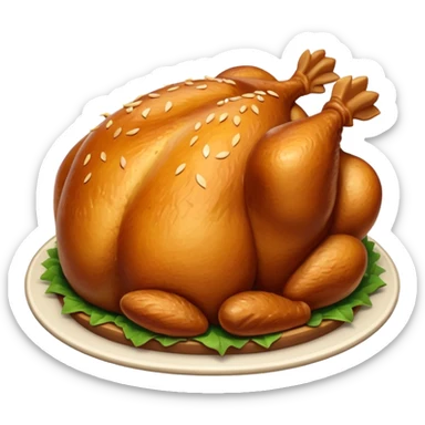 round chicken rost sticker