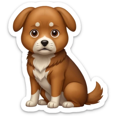 A dog in sit position sticker