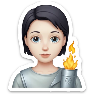 A portrait cast with tin sticker