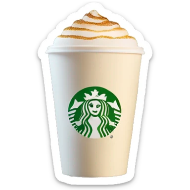 Starbucks cup with steaming coffee In side. sticker