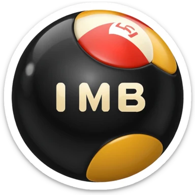 Black pull Ball with MB written on it. Nothing else no holes or anything. sticker