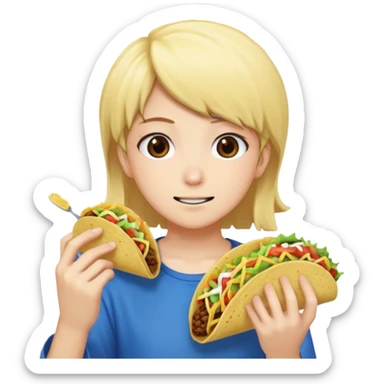 Perso d’anime qui mange un tacos sticker