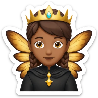 Black clothing fairy emoji brown skin  sticker