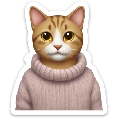 Cat wearing sweater sticker