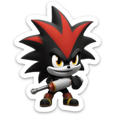 shadow the hedgehog facing a blunt (prop) sticker