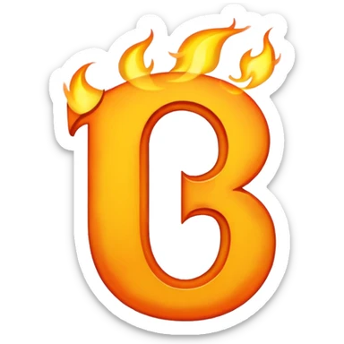 Fuego con la letra J sticker