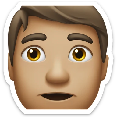 left eye looking left down right eye looking right up with a tongue sticking out of the mouth sticker