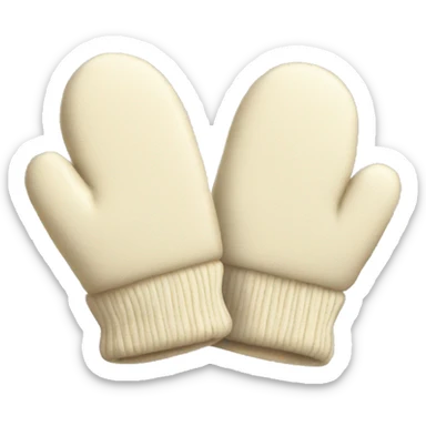 Cream mittens pair  sticker