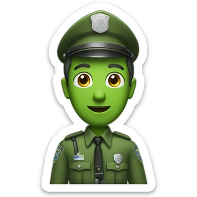 green olive policeman sticker