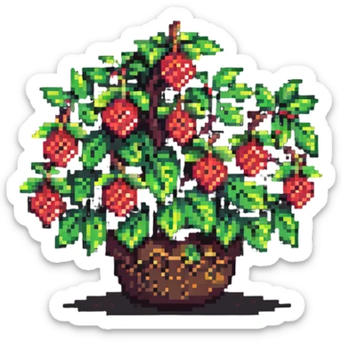 berry bush with fruits sticker