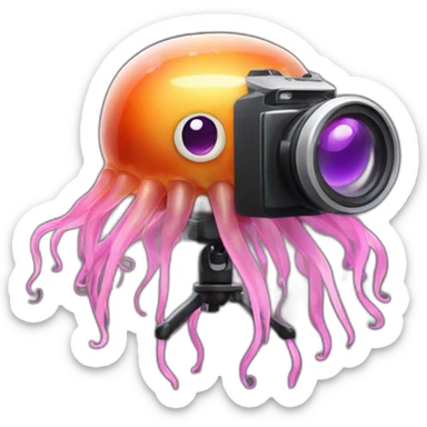 A jellyfish with a camera sticker