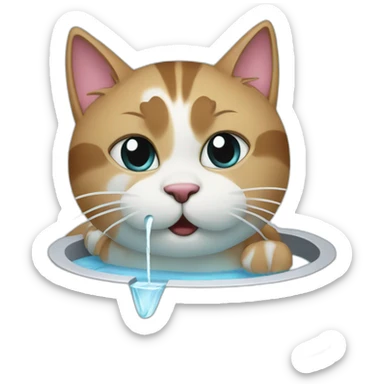 cat water fountain sticker