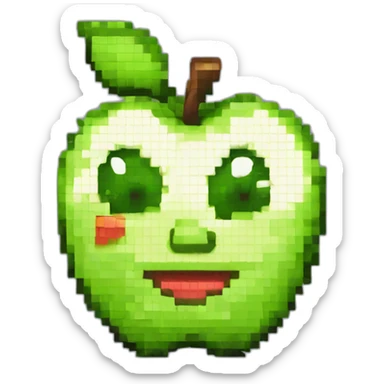 16x16 pixel art of a apple sticker