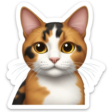 A calico girl cat with lashes sticker
