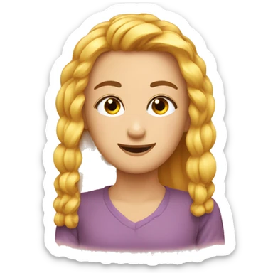 Emoji qui rigole long cils et mains manucure  sticker