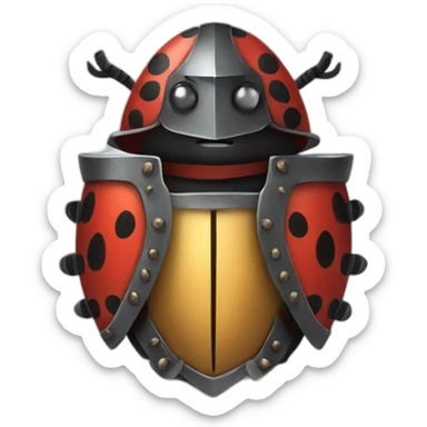 a ladybug with an armour sticker