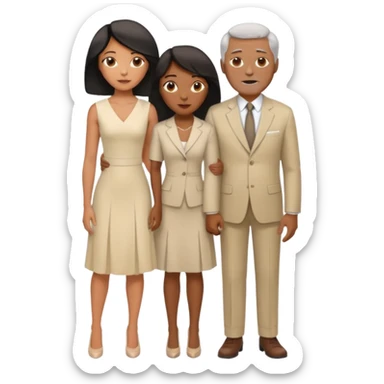 mixte couple black girl , white dark haired older  man sticker