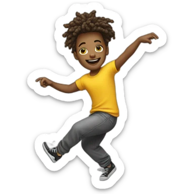 Thrilled hip hop dancer sticker