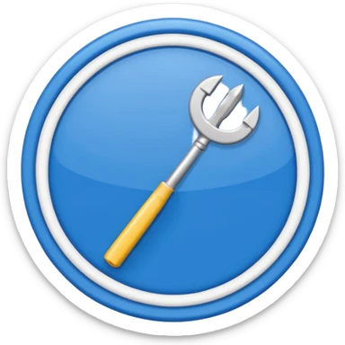 Circulo azul con una flechita adentro de color blanco sticker