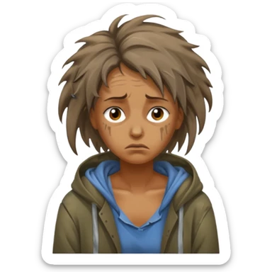 a homeless woman sticker