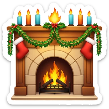  Xmas Fireplace sticker