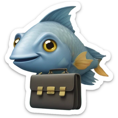 a fish that goes to work sticker