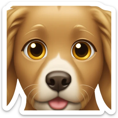 white girl with brown hair and brown eyes and a golden retriever  sticker