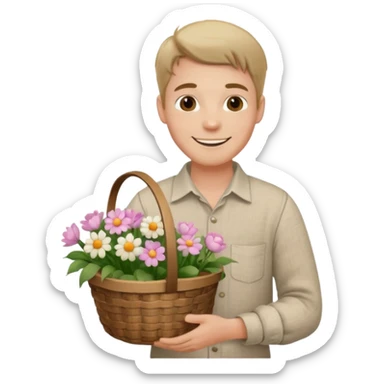 Cottagecore style man sticker