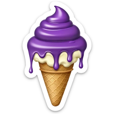 eggplant ice cream dripping off  sticker