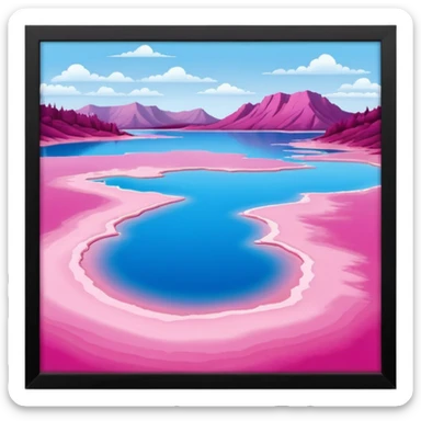 Australia full  pink lake image in professional look sticker