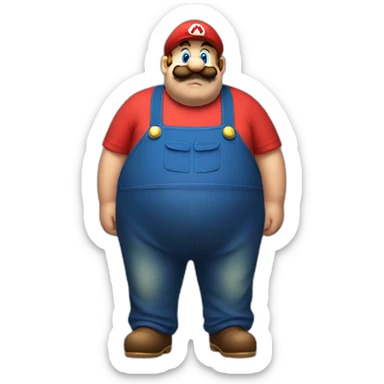 extremely obese Mario sticker