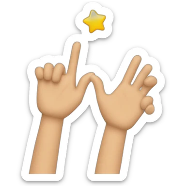 mains gauche et mains droit collé avec le pouce l’index et le majeur levé sticker