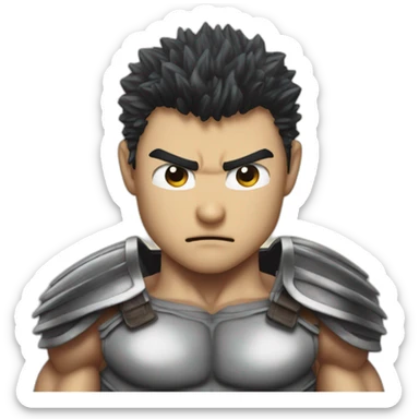 Guts from Berserk shows his biceps sticker