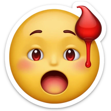  classic yellow circle emoji vomits with red stuff from its mouth 🤮 like this sticker