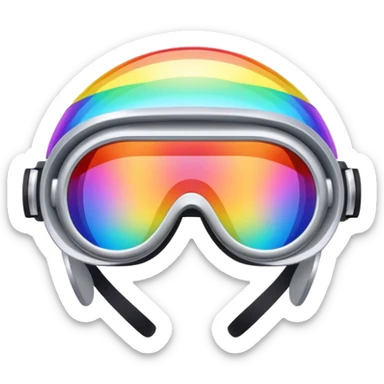 silver simulation rainbow visor goggles  sticker