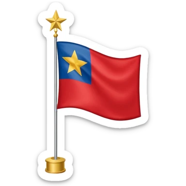 Bandeira do Pará em cor vermelho e um banco n vertical e uma estrela dourada no centro sticker