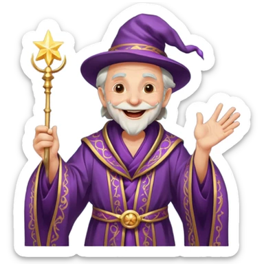 An old magician laughing 🤣 sticker