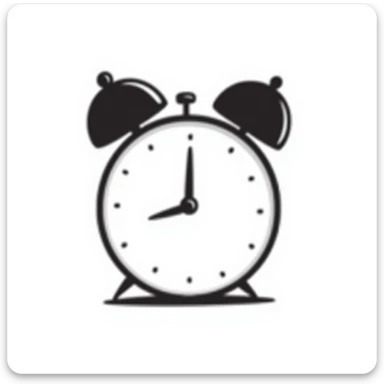 alarm clock with bells hand drawn doodle sticker