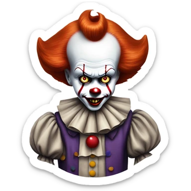 Pennywise clown with a trick up his sleeve sticker