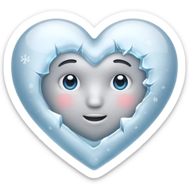 winter cold heart sticker
