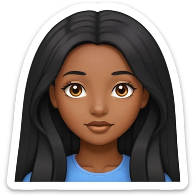 Pretty black girl with long black hair sticker