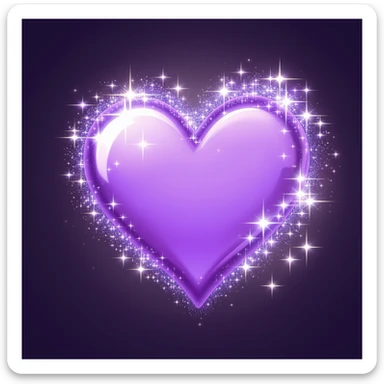 purple heart emoji with sparkles sticker